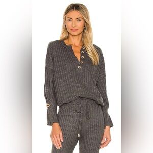 Intimately Free People Around the Clock Pullover Charcoal Gray Small S